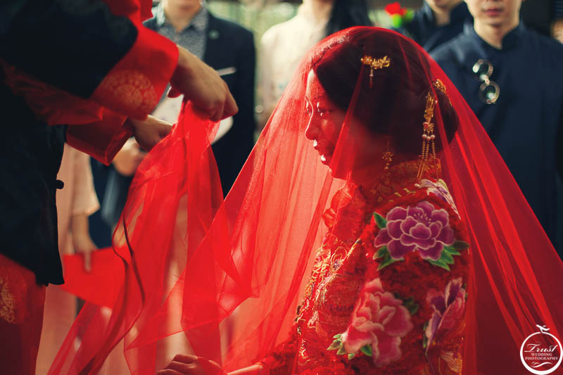 中式婚禮頭紗